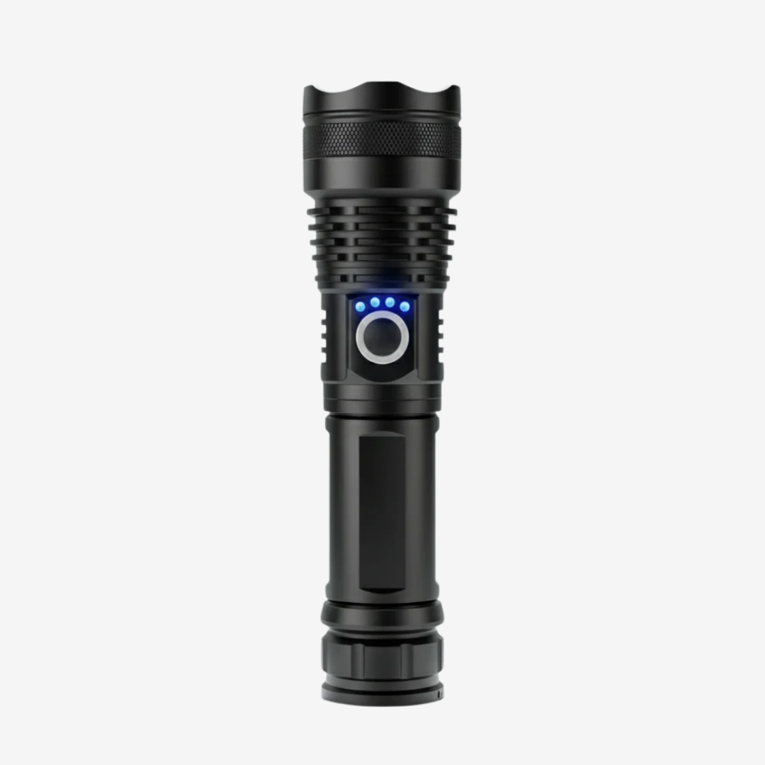Wasserdichte LED-Taschenlampe mit großer Reichweite, aufladbar