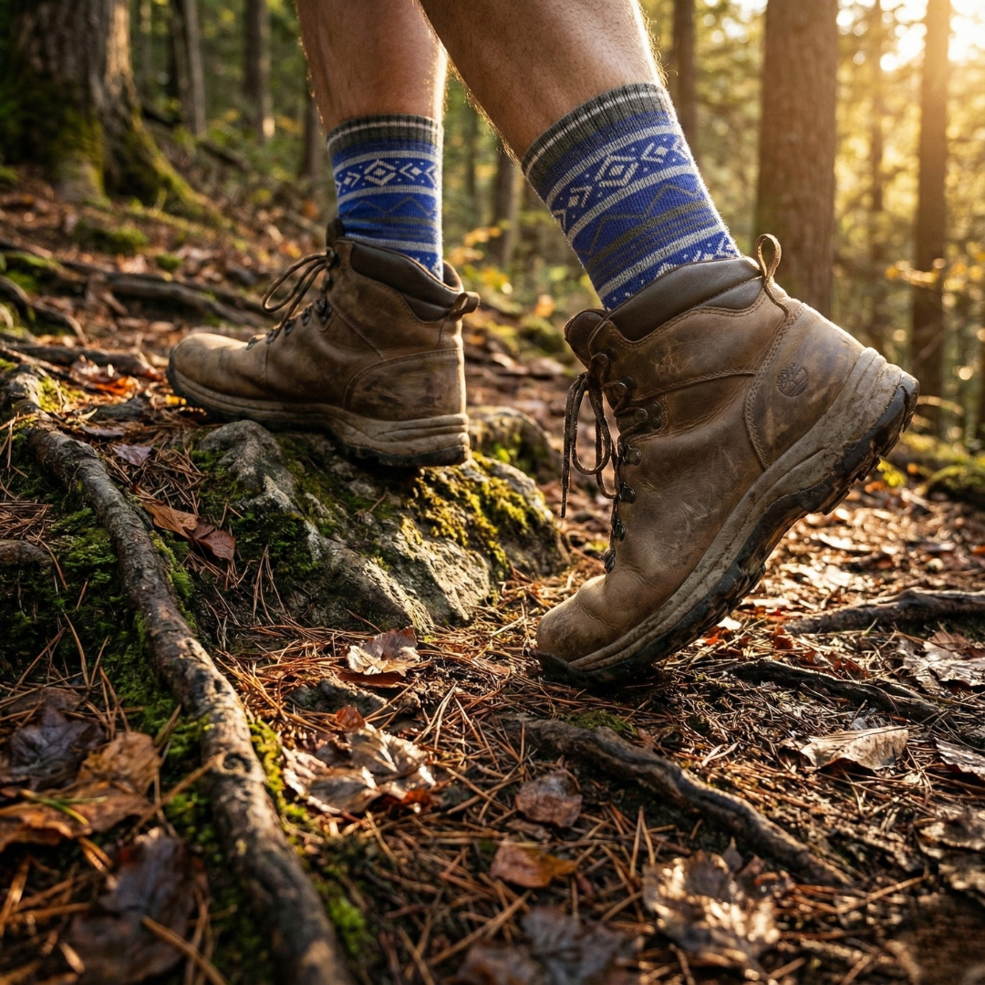 Feuchtigkeitsregulierende Merinowoll-Stricksocken
