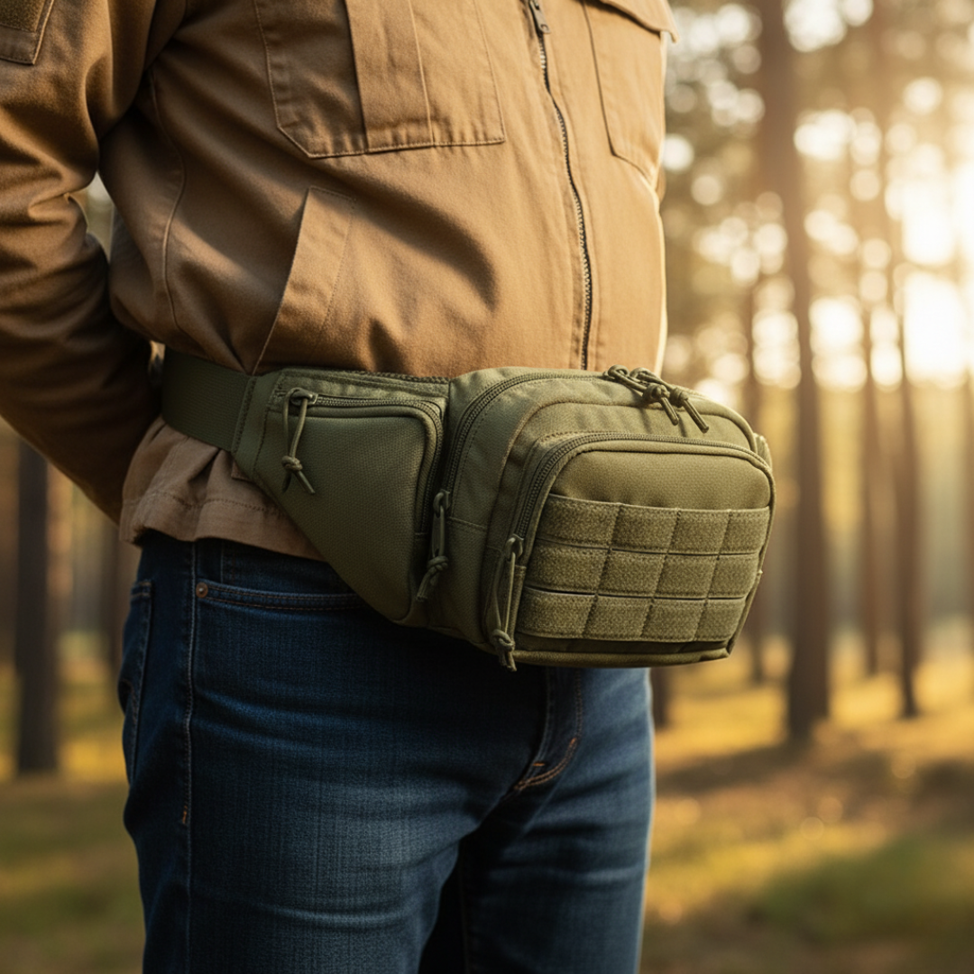 Leichte, robuste Gürteltasche mit mehreren Fächern