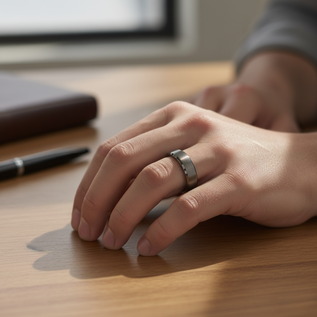 Valor Ring — Ring aus gebürstetem Titanstahl für Stärke im Alltag