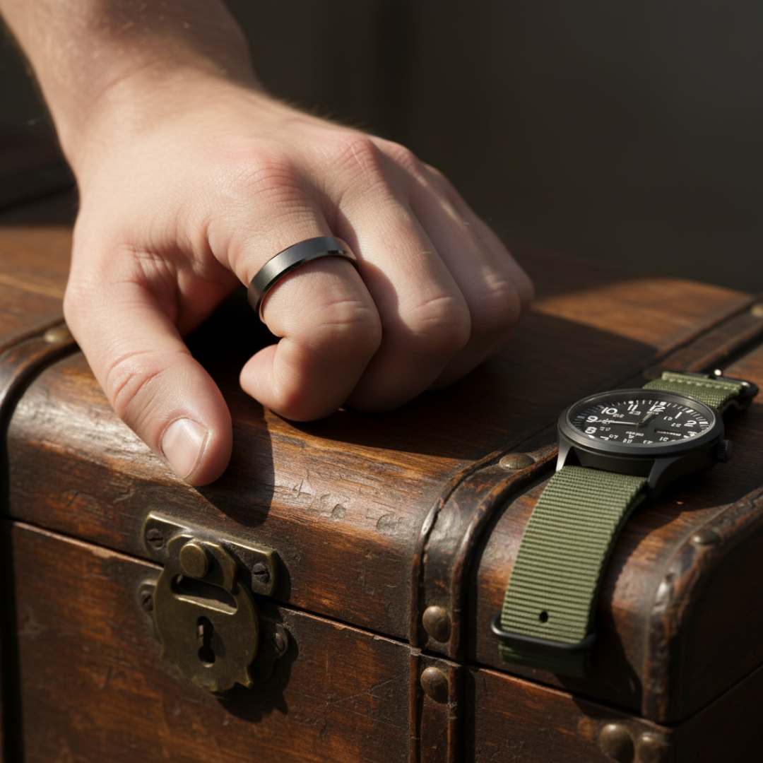 Valor Ring — Ring aus gebürstetem Titanstahl für Stärke im Alltag