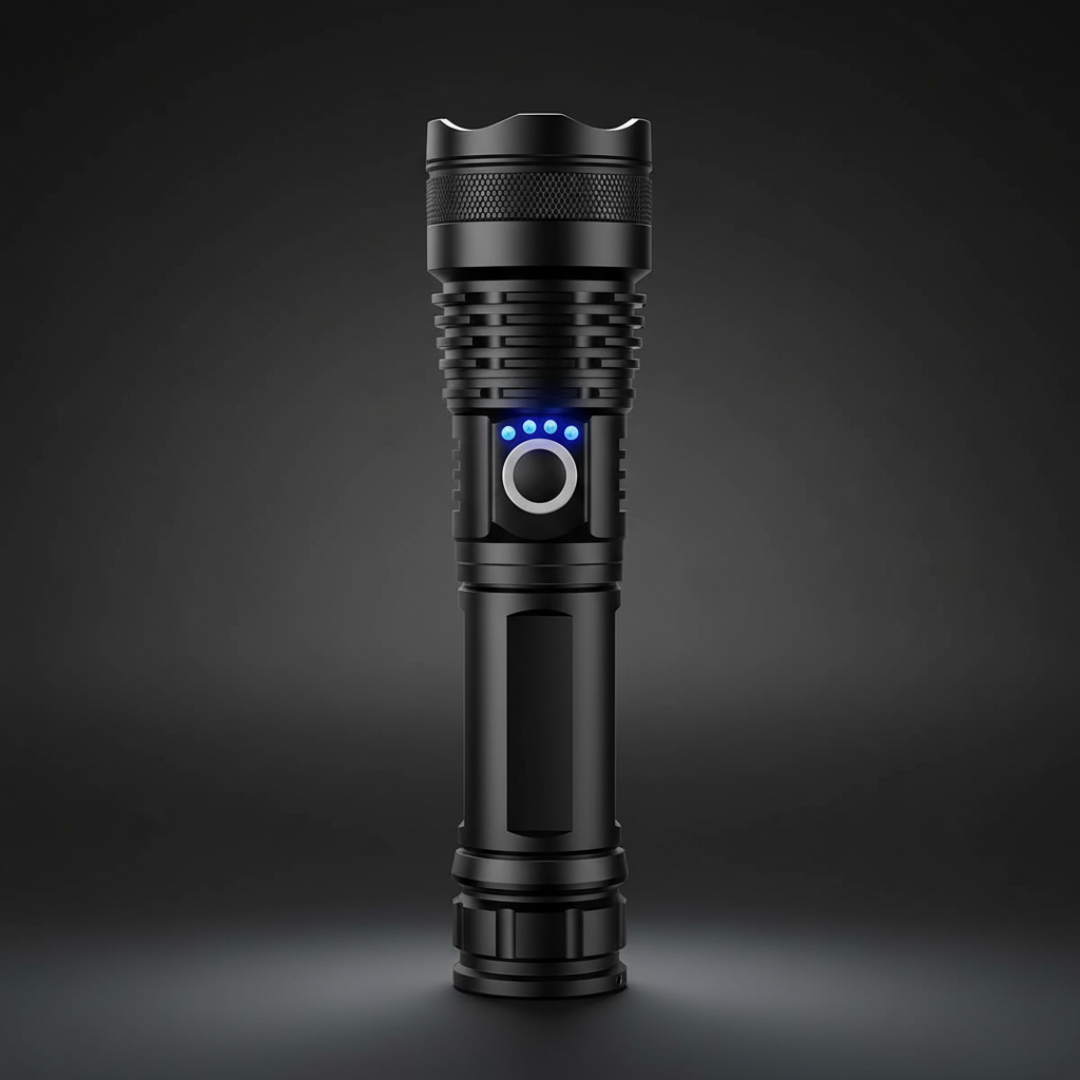 Wasserdichte LED-Taschenlampe mit großer Reichweite, aufladbar